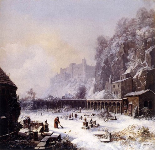 B�rkel, Heinrich - Graveyard of St. Peter's in Winter - Residenzgalerie, Salzburg