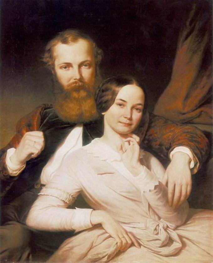 Weber, Henrik - Composer Mih�ly Mosonyi and his Wife - 1840s - Hungarian National Gallery, Budapest